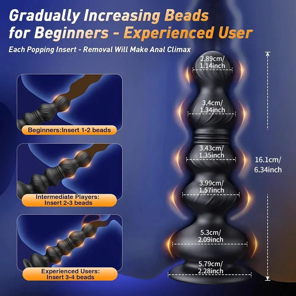 Thrusting Anal Beads for Men Prostate Massager Women Butt Plug Anal Vibrator Anal Balls Silicone Masturbator Adult Sex Toy — image 5