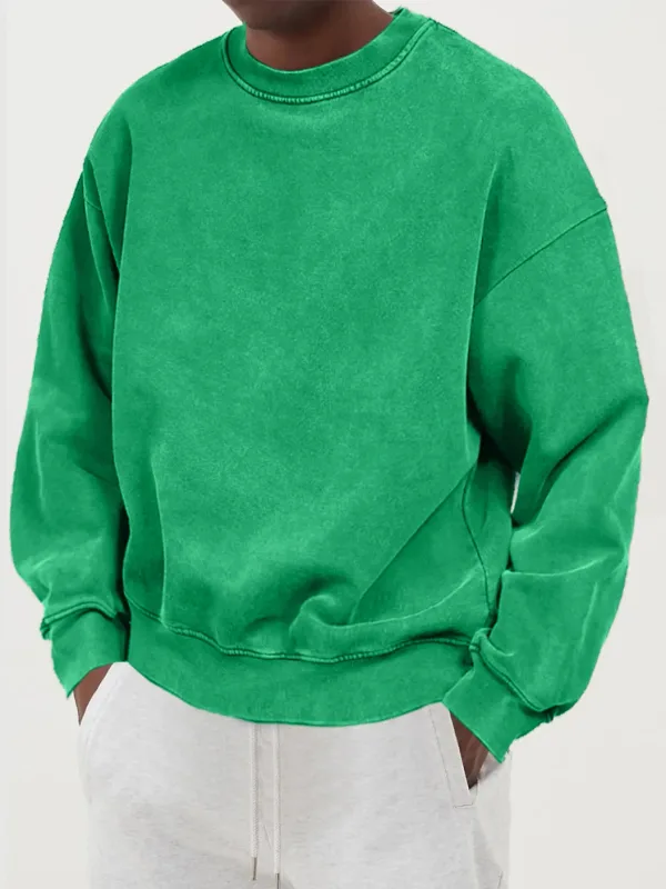 Vintage Solid Sweatshirts Male Washed Cotton Sportswear Warm Autumn Pullovers Casual Comfy Hoodie Fashion Oversized Streetwers — image 3