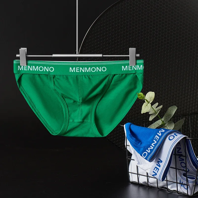 MEN cotton tide men's triangle bagong sexy low waist slim breathable youth personality U convex underwear men. — image 16