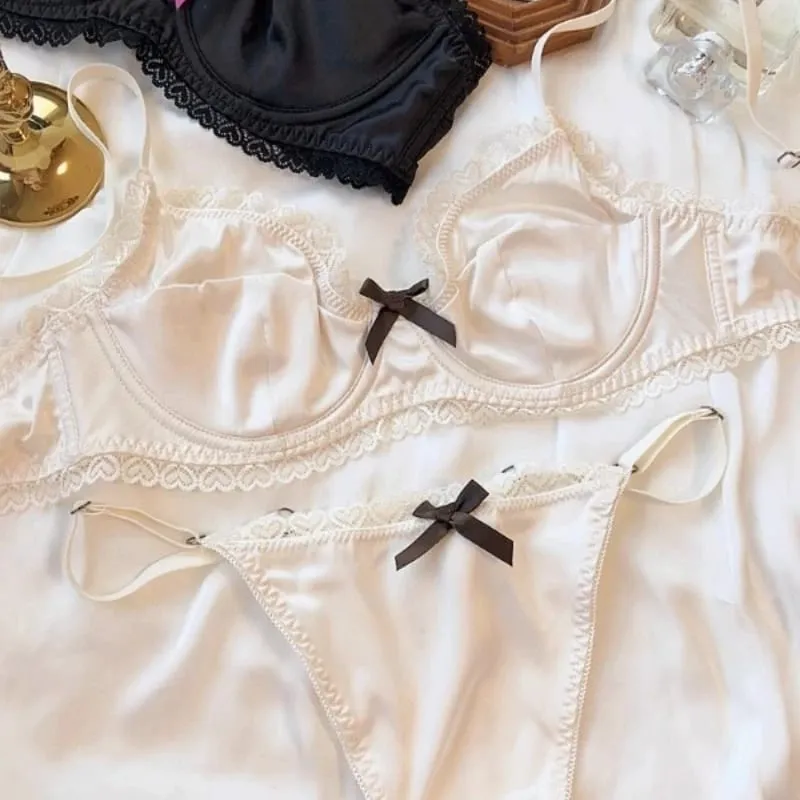 Ice Silk Brief Sets Comfort Underwear Women Sexy Lace Ultra Thin Push Up Bra Set High Quality Brassiere Breathable Lingerie — image 4