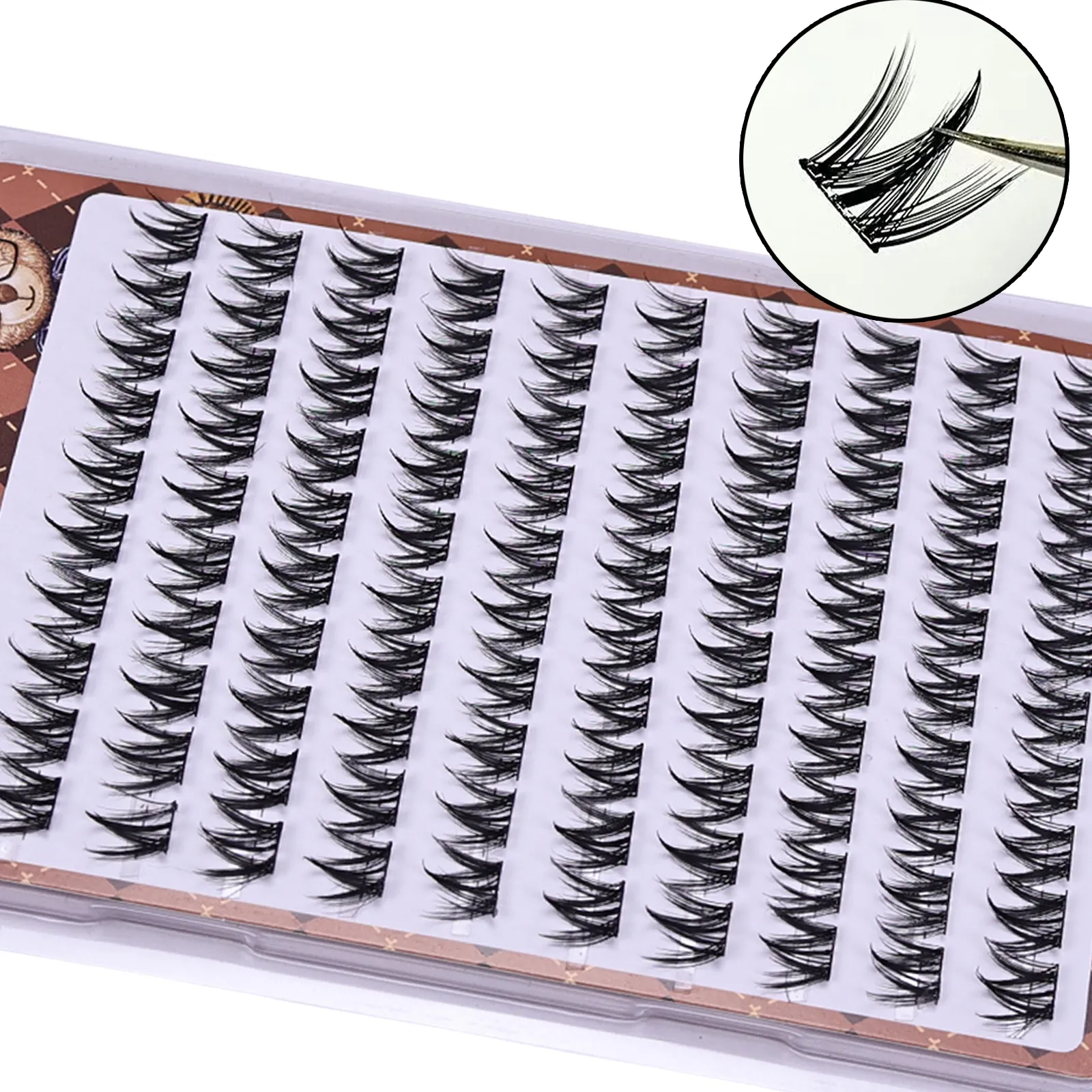 Kleberfreie selbstklebende falsche Wimpern, voluminöse, flauschige, dicke Wimpern im Manga-Stil, Cluster-Wimpern, DIY-Augen-Make-up-Verlängerung — image 2