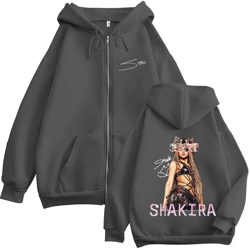 Shakira LMYNL Las Mujeres Ya No Lloran Tour Merch Zipper Hoodies Masculino Feminino Casual Manga Longa Zip Up Moletons Jaquetas Casaco — image 6