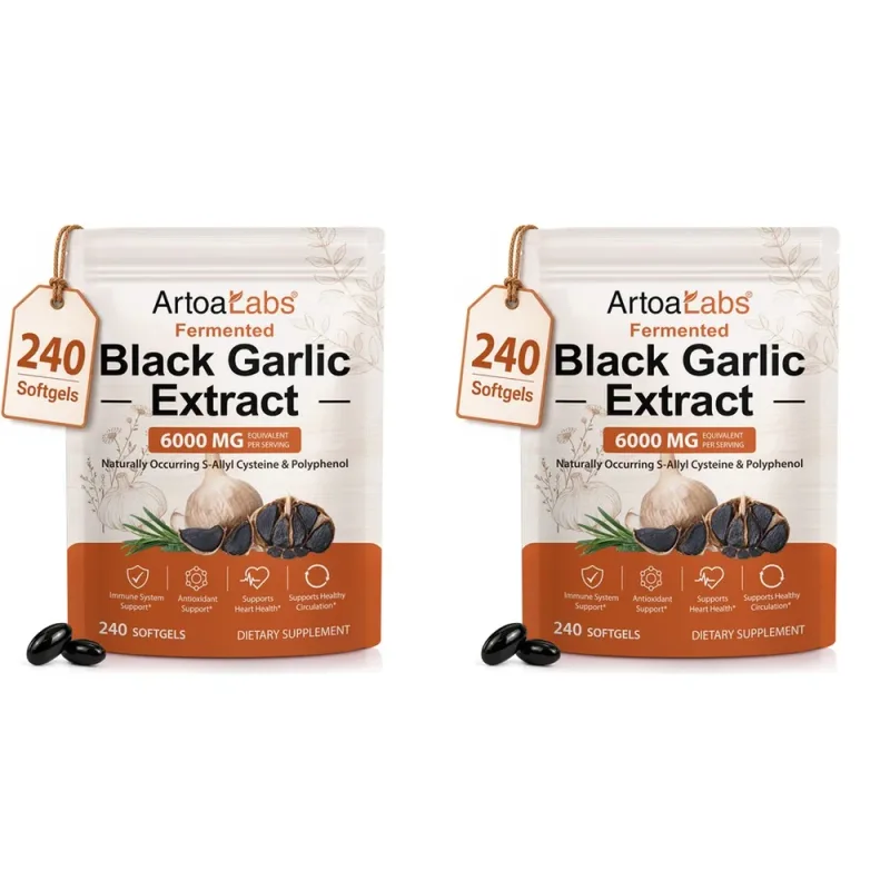 Fermented Black Garlic Extract Softgels 6000mg Equivalent Supplement for Daily Wellness Antioxidant Immune Support 240 Softgels — image 10