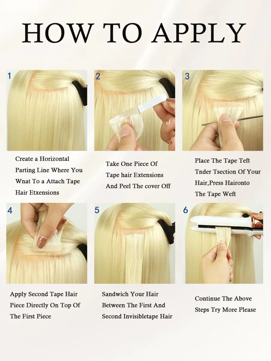 Tape In Hair Extensions 100% Human Hair Remy | 12-20 Inch 20pcs 30g Wefts for Thick or Thin Hair | No Damage Easy to Apply — image 6