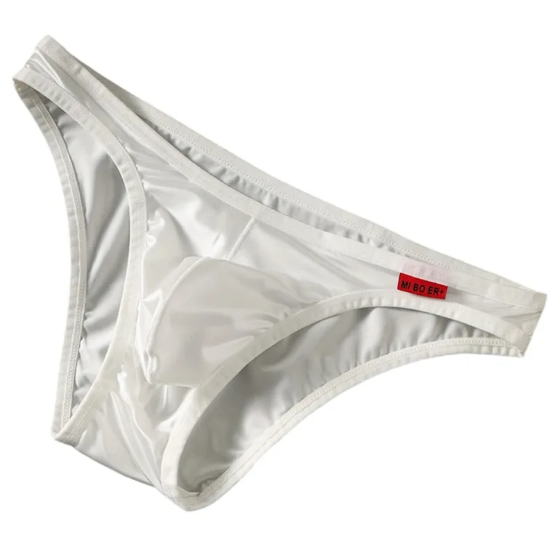 Men Satin-like Bikini Ice Silk Stretch Brief Pouch Lingerie Breathable Panties Seamless Underwear Underpants Japanese Thongs — image 7