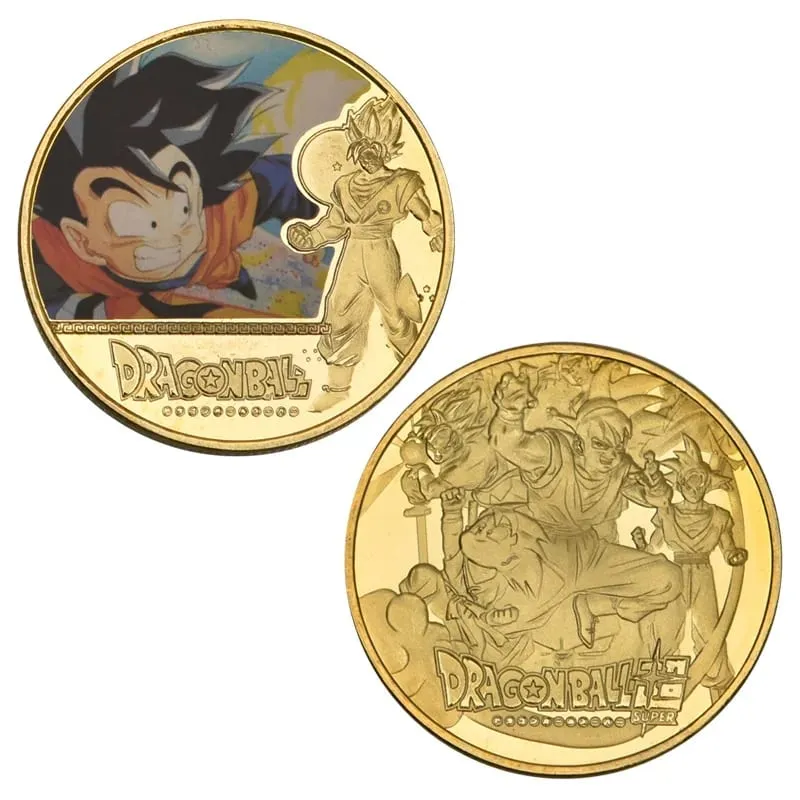 Dragon Ball Banhado A Ouro Moeda de Ouro Son Goku Vegeta Moedas Comemorativas Crianças Clássico Anime Periféricos Coleção Brinquedo Lembrança — image 13