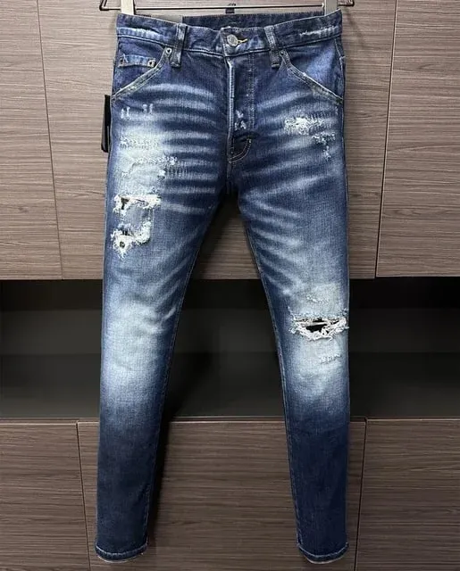 D2 Heren Jeans Denim Broek Gat Slanke Kokerbroek Metalen Knopen Feest Klassiekers Modieus Zwart DSQ2 JENAS — image 15