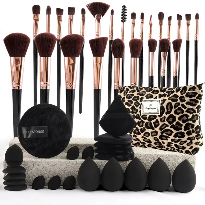 47Pcs Professional Makeup Brushes Set Beauty Tools Kit Portable Travel Cosmetic Bag Puff Toiletry Makeup Accessories Set — image 12