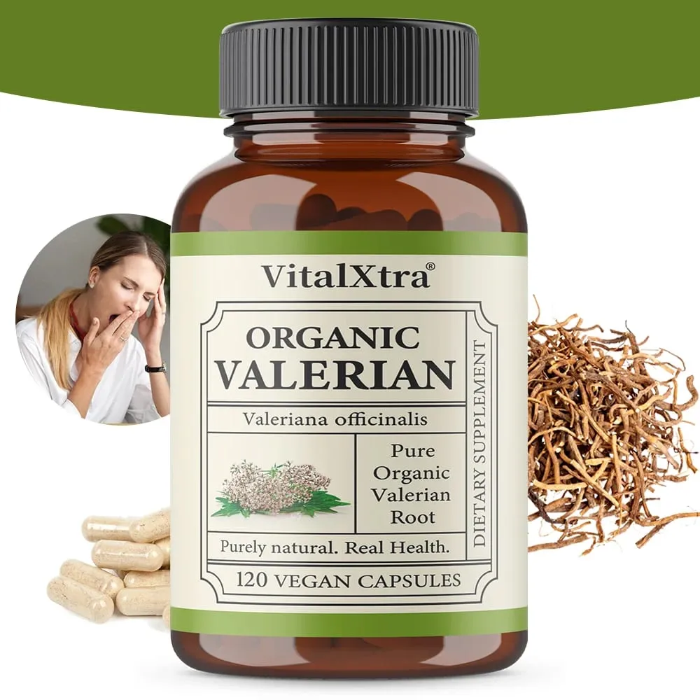 Premium Valerian Root Capsules 450mg Natural Sleep & Relaxation Support Relieves Stress Vegan Non-GMO for Men & Women — image 1