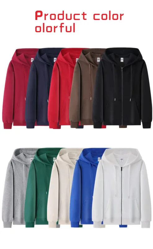 Moletom com capuz da moda, moletom com capuz, jaqueta com zíper personalizada, cardigã, logotipo impresso, logotipo bordado, roupas de algodão puro masculino e feminino — image 17
