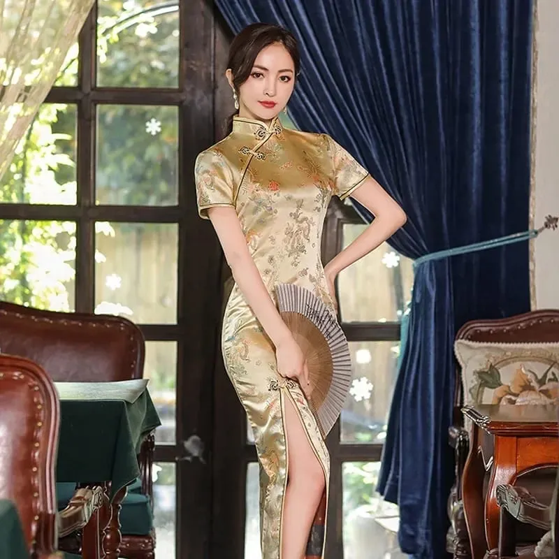 Roupas de moda festa vintage casual verão elegante tradicional chinês roupas cheongsams vestido chinês qipao estilo étnico — image 16