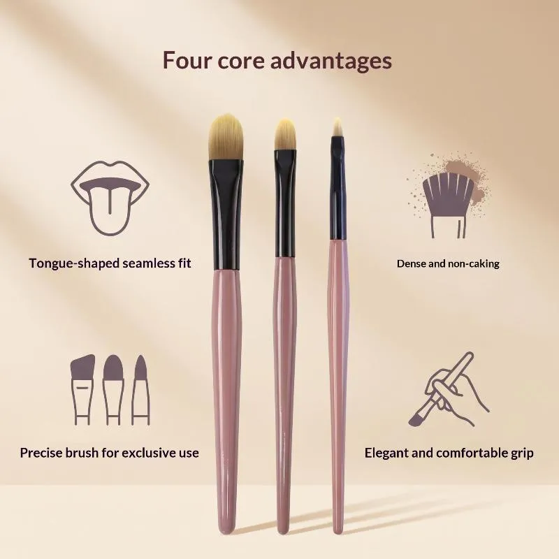 1/3Pc Ultra-thin Foundation Concealer Brush Face Makeup Brus Contour Brushes Brush Makeup Tool Large Medium Small Makeup Brushes