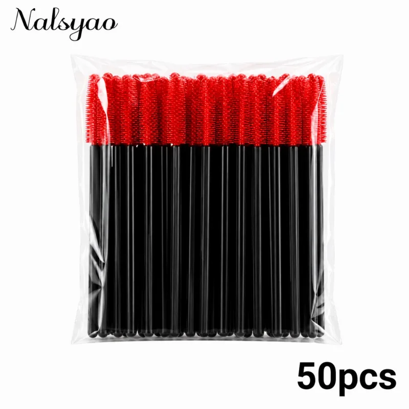 50 Pcs Disposable Silicone Mascara Stick Applicator Eyelash Extension Makeup Tools Eye Eyelashes Brushes Lash Makeup Brush — image 9
