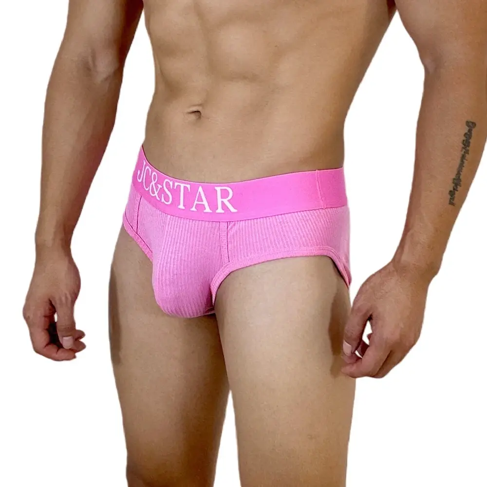Cuecas masculinas atléticas com design de corte alto, cuecas de algodão com nervuras, conforto esportivo para homens, biquíni deslizante, tanga — image 4