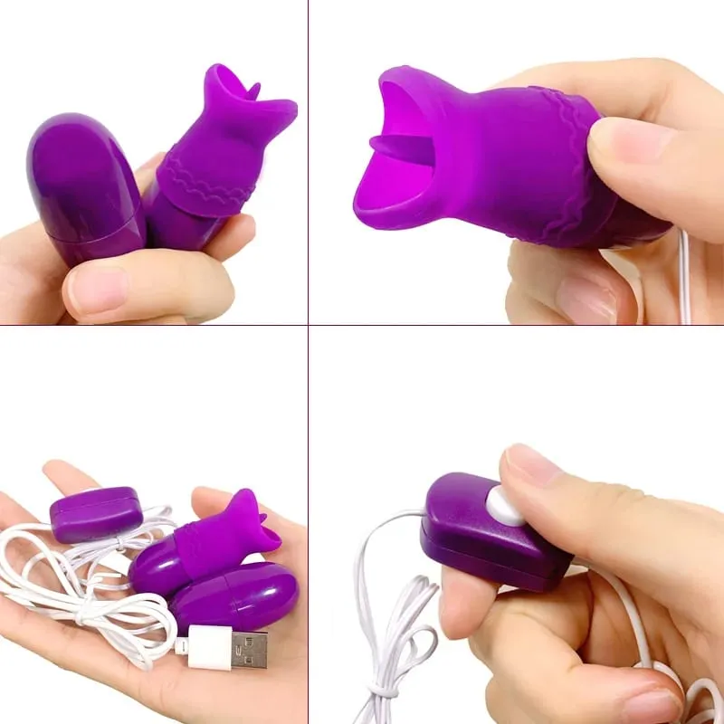 Duas bolas vibrador língua lambendo vibratório saltar ovos clitóris estimulador adulto produto brinquedos sexuais para mulheres masturbação feminina — image 6