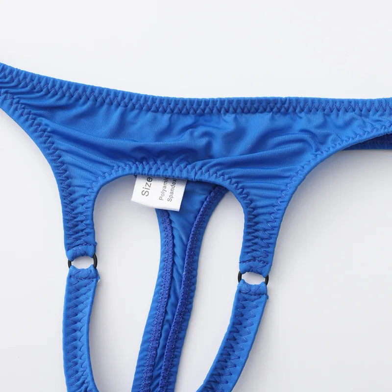 Sexy Men Underwear Thongs with Front Open Pouch Low Rise Fit High Elastic Stretch for Club Party 95%Polyester+5%Spandex — image 19