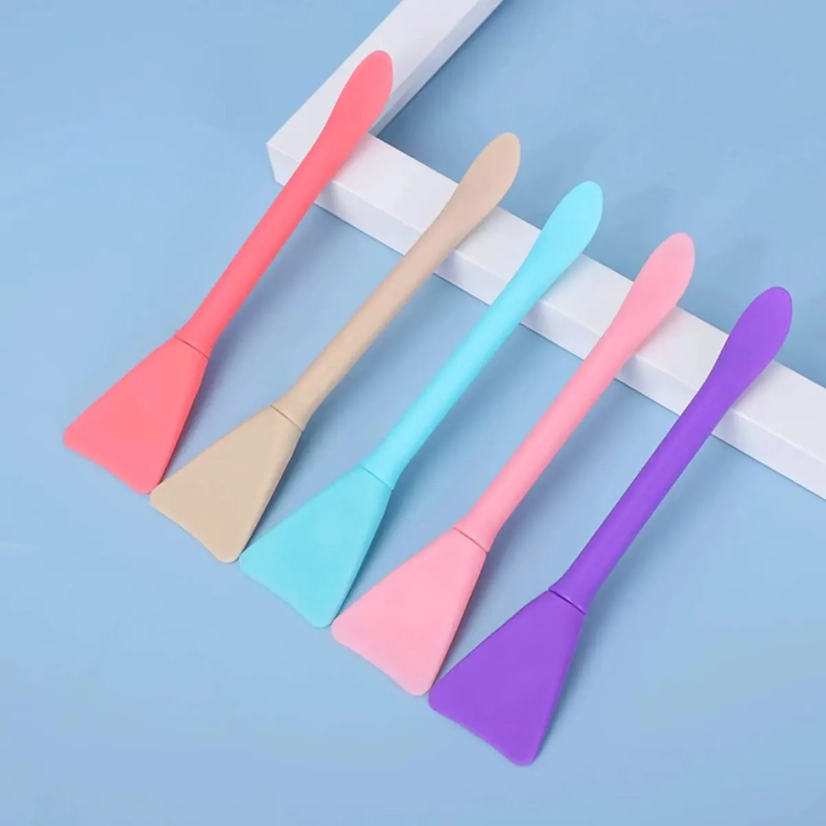 5 pçs silicone máscara facial escovas maquiagem espátula aplicador skincare espátula loção creme facial aplicador spa ferramentas de maquiagem — image 3