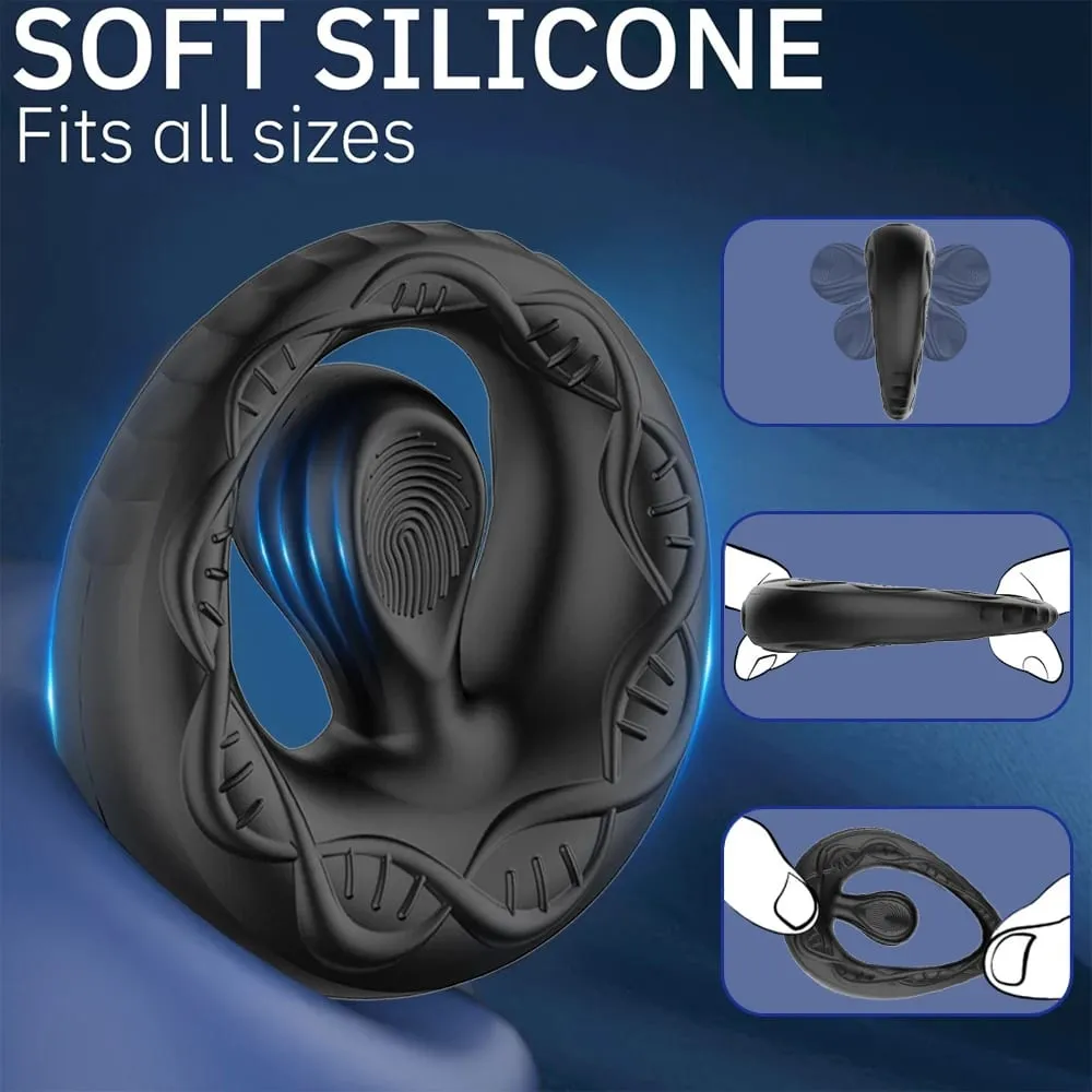 APP Control Penis Ring for Men Delay Ejaculation 9 Vibration Modes Lock Penisring Cockring Sex Toys for Couples Adult Goods