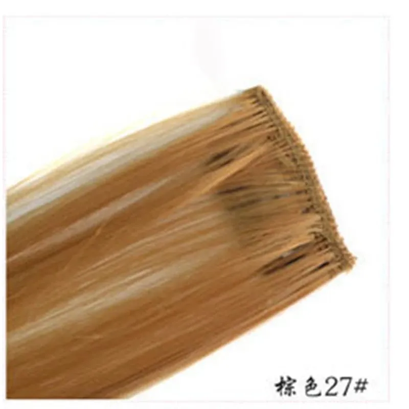 1Pc Ombre Color Clip In Hair Extension Heat Resistant Synthetic Hair Piece Colored Braids Hair Extensions Women Party Cosplay