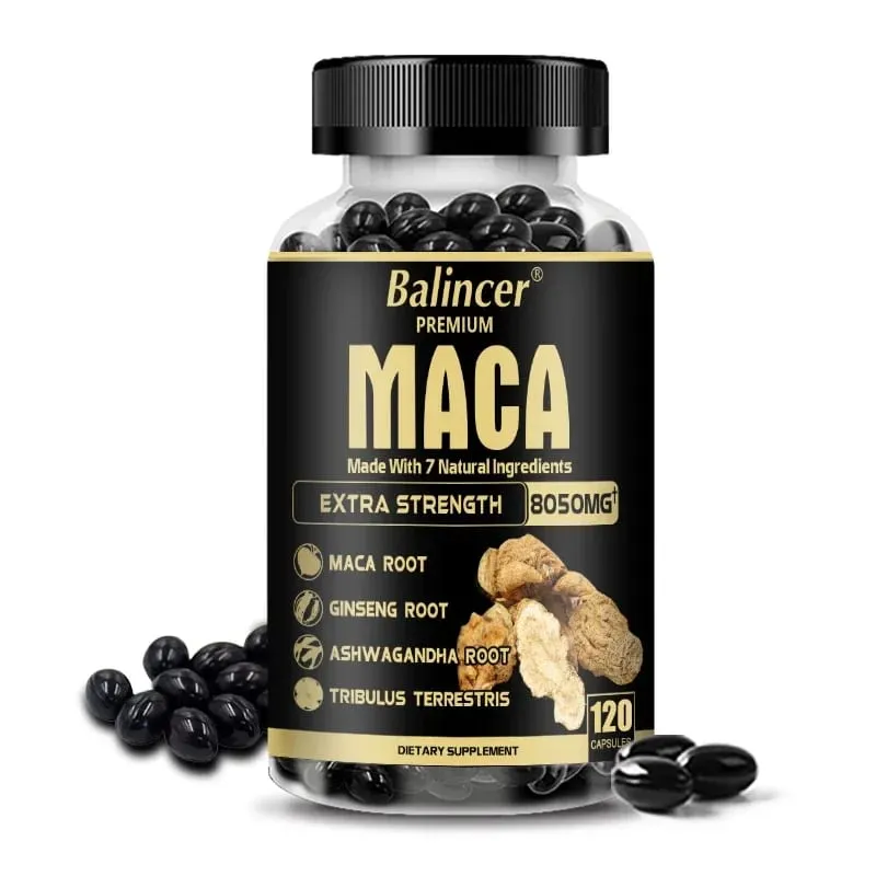 20X Natural Concentrated Extracts Black + Red + Yellow Maca Root Korean Ginseng Ashwagandha Maca Root Capsules 8050 Mg — image 6