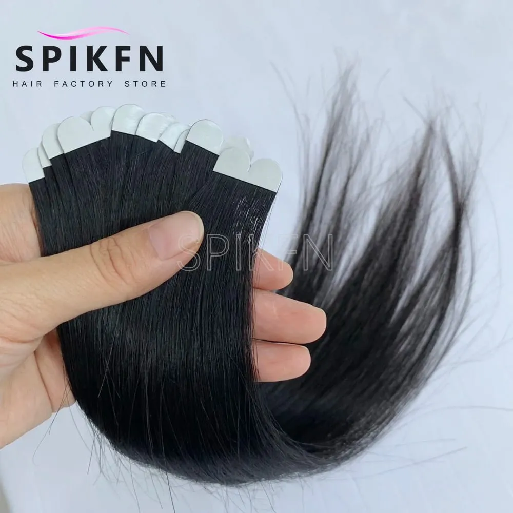 14inches Mini Tape-In Hair Extensions Straight Human Hair Seamless Skin Weft 10pcs/pack Lightweight Butterfly Tape Hair — image 3