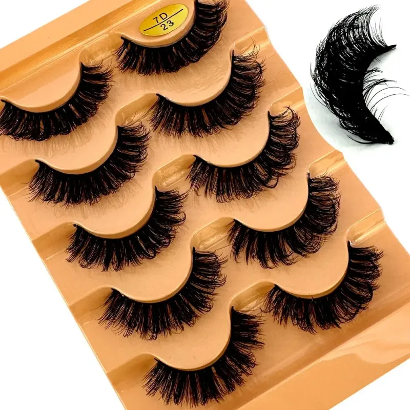Fluffy Lashes Mink False EyelashesThick Cat Eye Makeup Long Natural Volume 3d Eyelashes Extension Wholesale Mink Eyelashes — image 9