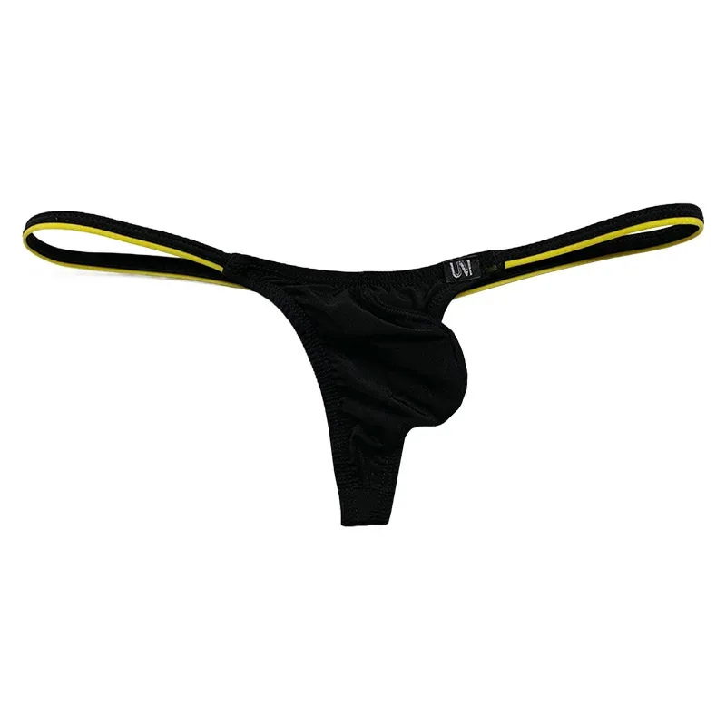Men's Ice Silk Thin Strap Thong Underwear Low Waist Sexy Breathable Bulge Pouch T-Back Briefs Panties 0116 — image 3