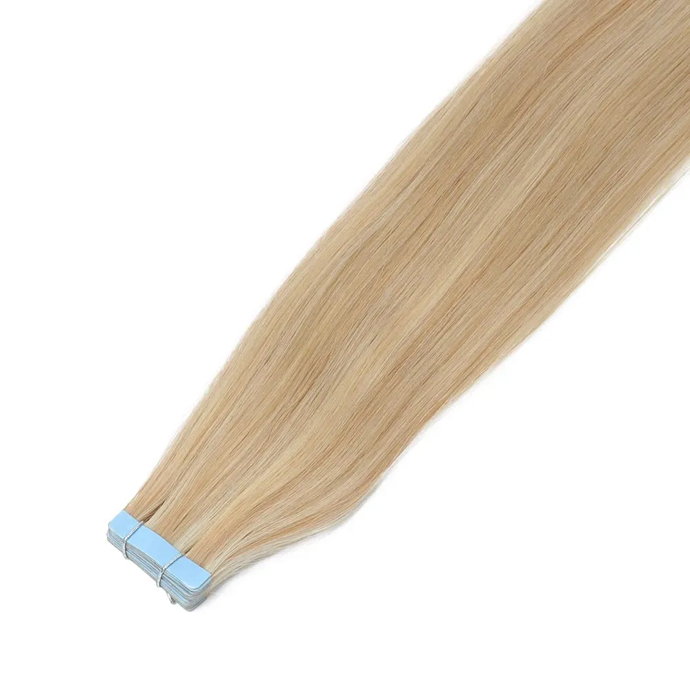 Tape in Hair Extensions Human Hair 12-22 Inch 30g 20pcs Skin Weft Seamless Tape in Real Remy Straight Hair for Women Daily Use