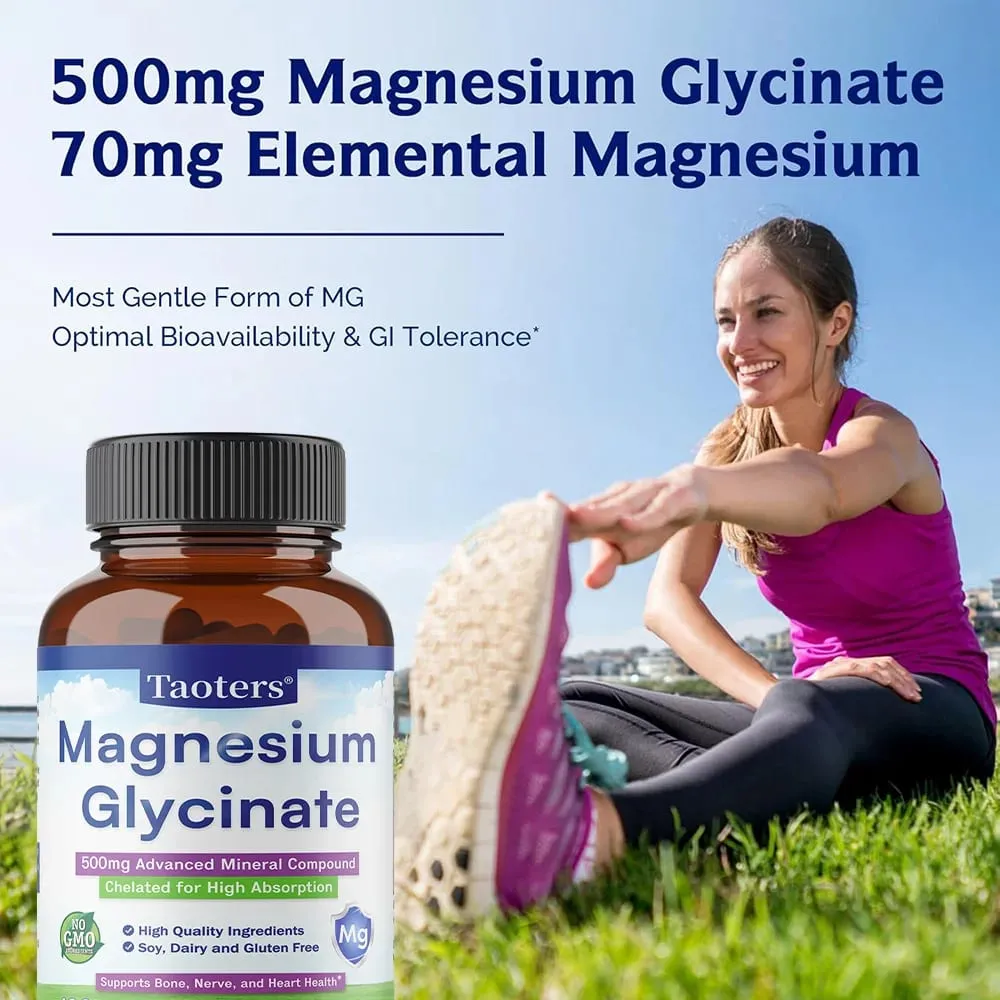 Magnesium Glycinate Capsules 500 Mg of Mineral Chelate To Enhance Absorption and Support Bone Nerve and Heart Health — image 4