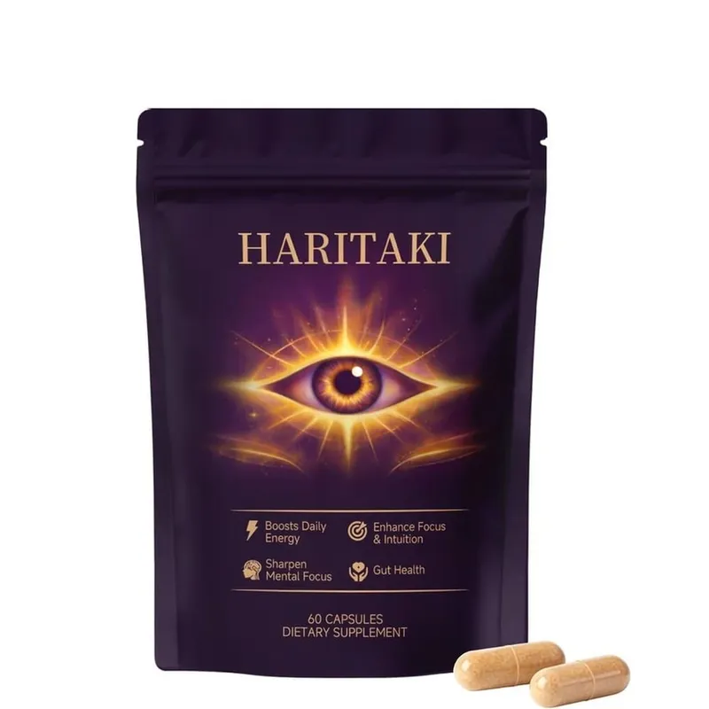 Haritaki Fruit Powder Capsules Supports Digestive Balance and Gut Health Mental Focus Single Ingredient 30 Servings 60 Capsules