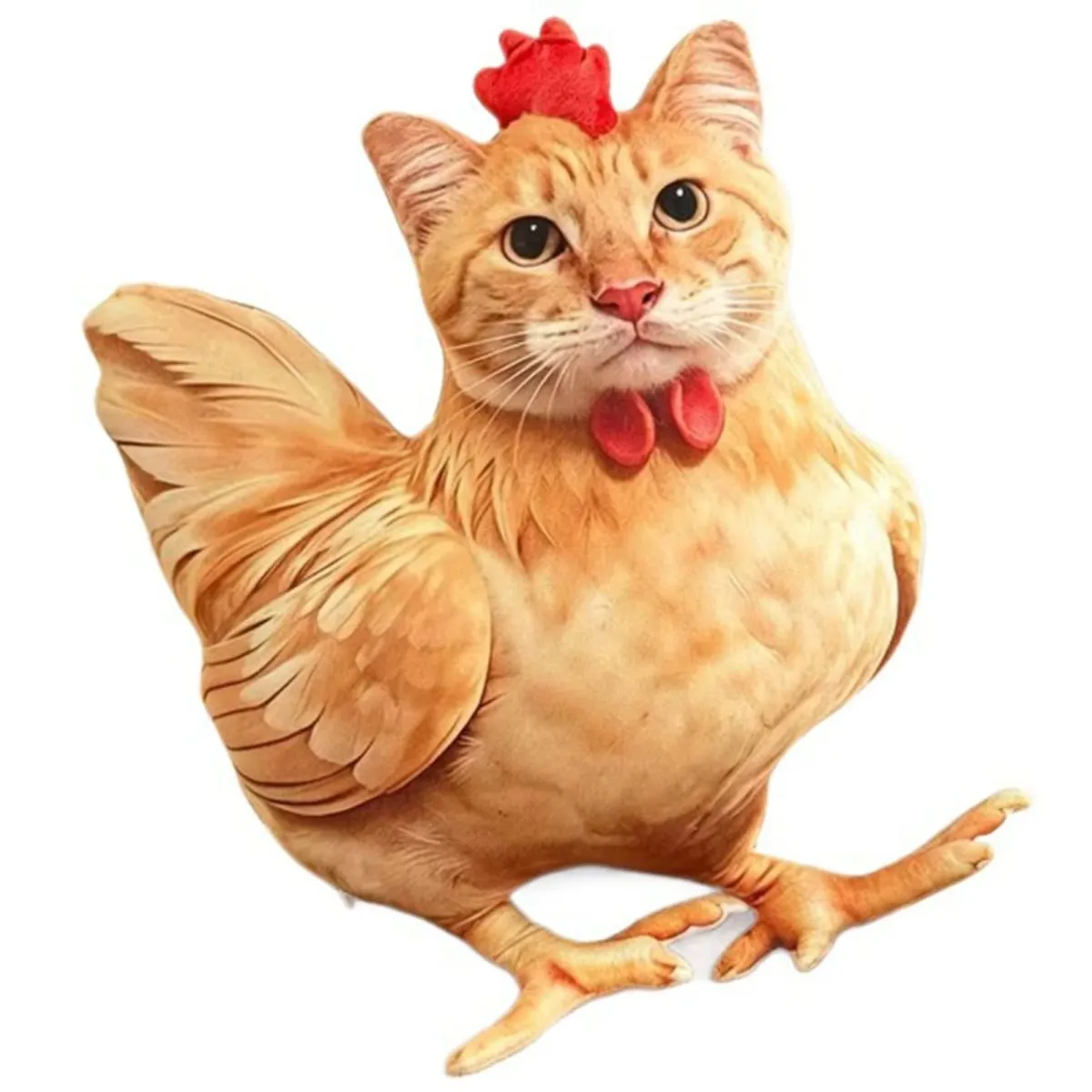 고양이 치킨 재미 있은 참신 부드러운 플러시 베개 귀여운 동물 박제 소파 쿠션 3D 오렌지 얼룩 무늬 새끼 고양이 인형 — image 8