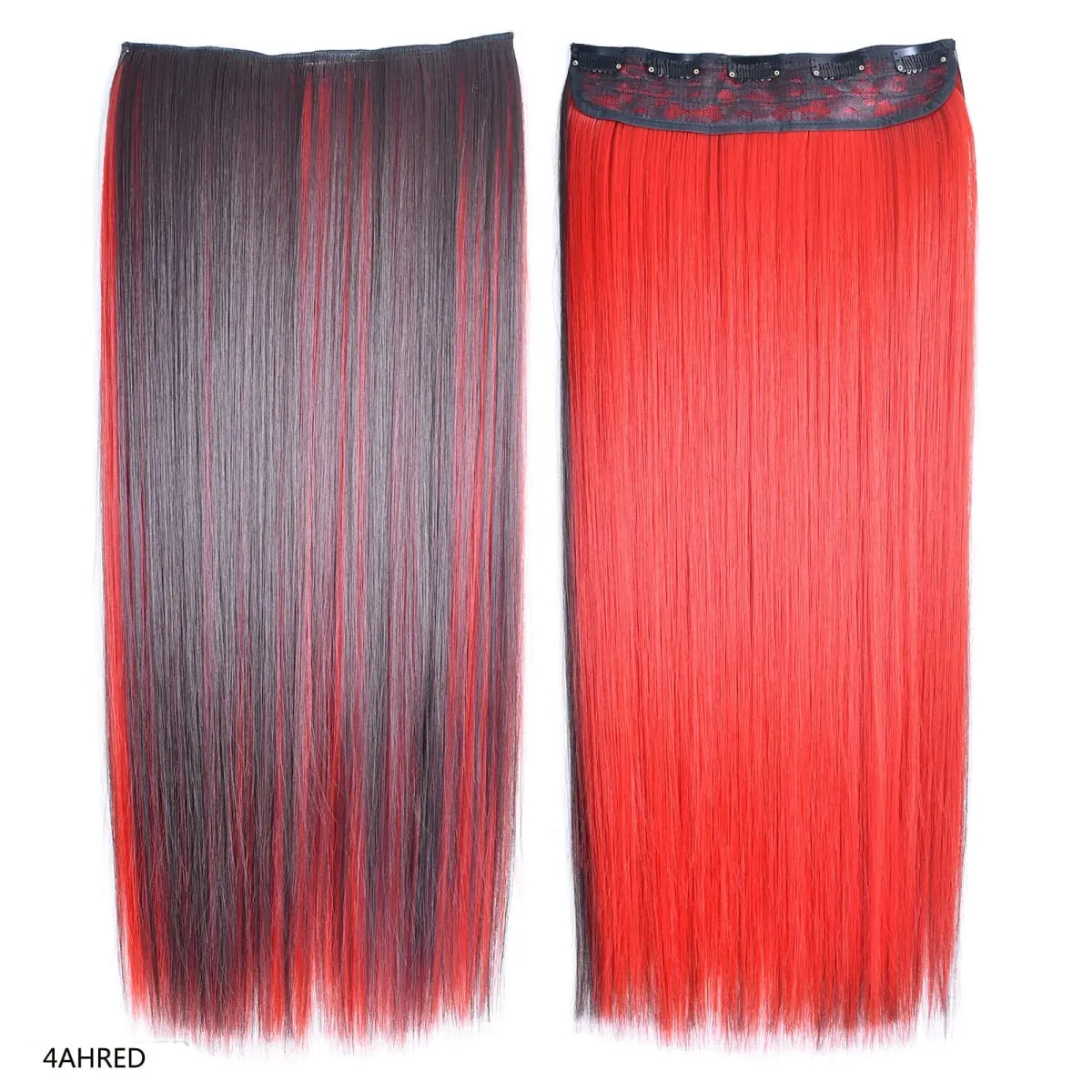 Jeedou Piano Color Hairpiece Clip-In Hair Extension 5-Clips One Piece Long Straight Synthetic Hair For Girls Ladies Daily Use