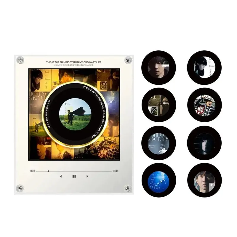 NFC Music Player Refrigerator Magnetic Sticker Acrylic Rotary Disc Machine Automatic Singing Song Players for Fridge Night Light