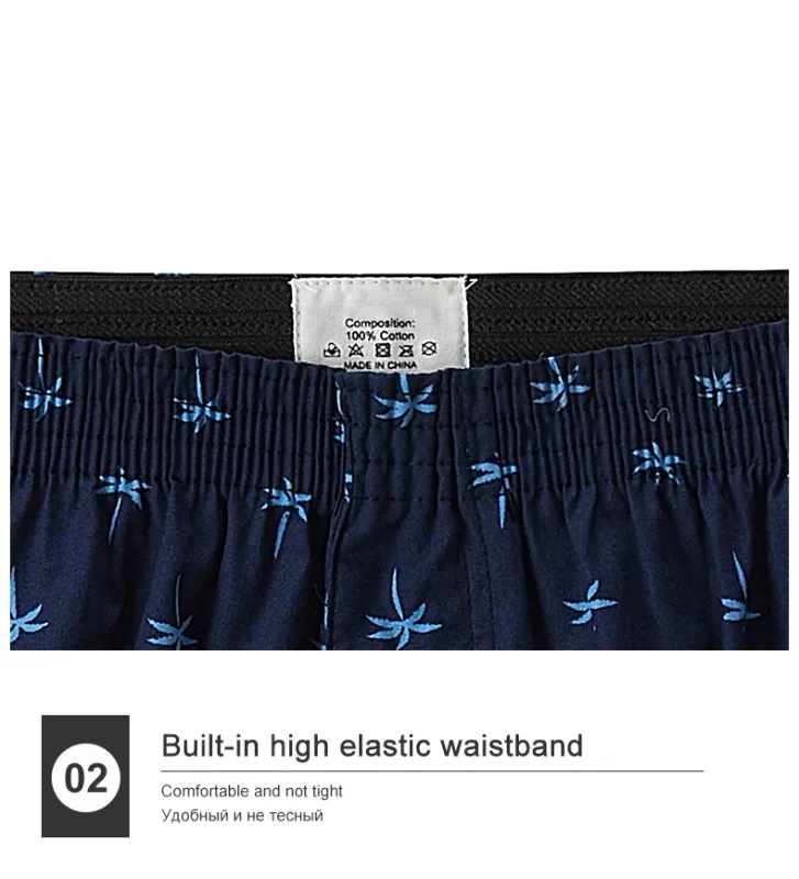 Men's Cotton Boxer Shorts, Printed Pattern na Panlalaking Underwear, College Style Shorts, Summer Breathable at Kumportableng Kasuotang Pang-laswang — image 12
