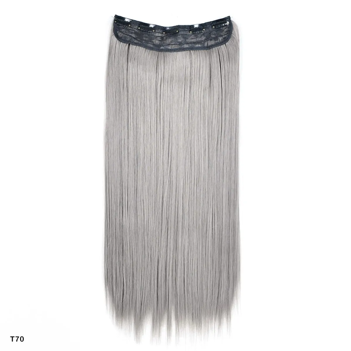 Zolin Clip in Hair Extension One Piece Long Straight Hair Black Gray Color Synthetic Hairpieces For Women Cosplay Use — image 10