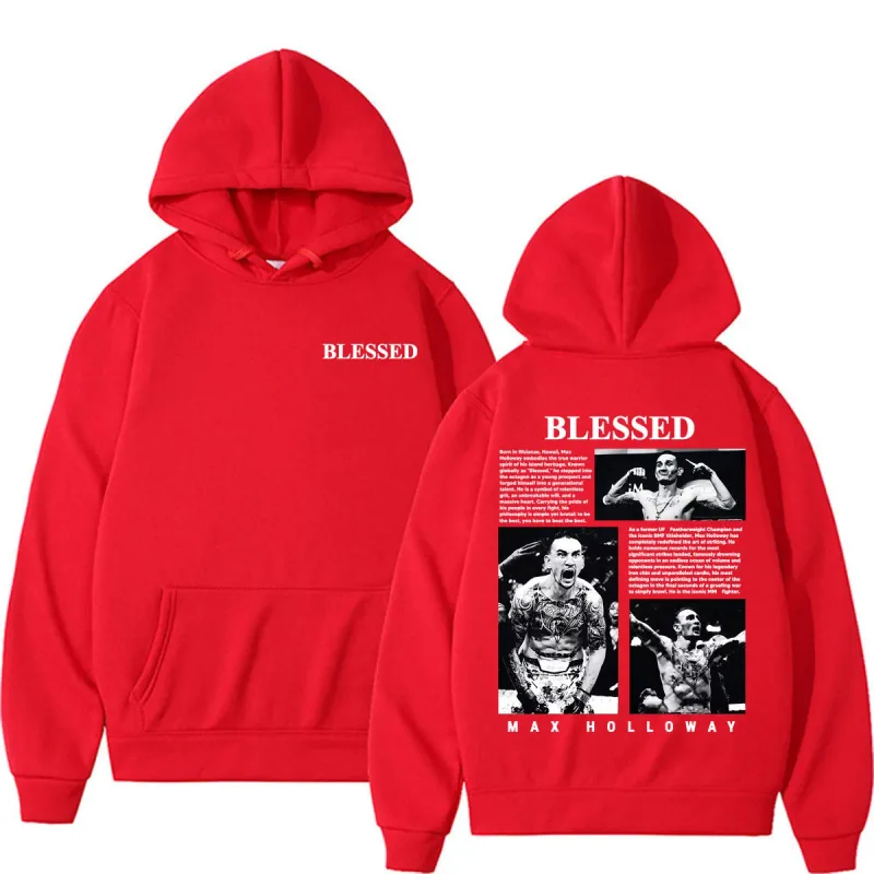 Max Holloway Blessed Vintage Graphic Hoodies Men Women Harajuku Violence Aesthetic Sweatshirts Casual Comfort Long Sleeve Hoodie — image 12