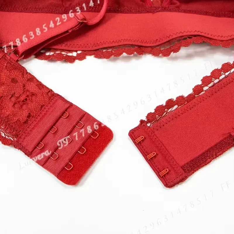 Varsbaby Women Lace Bra Set Non Padded Bra Panty Garter Stockings Summer Underwear Lingerie Sexy — image 5