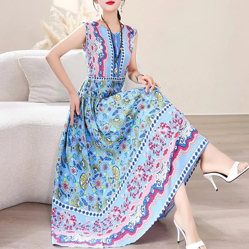 New Fashion 2026 Casual Summer Clothes Dresses For Women Vintage Dress V-neck Fashion Plus Size Women Clothing — image 4