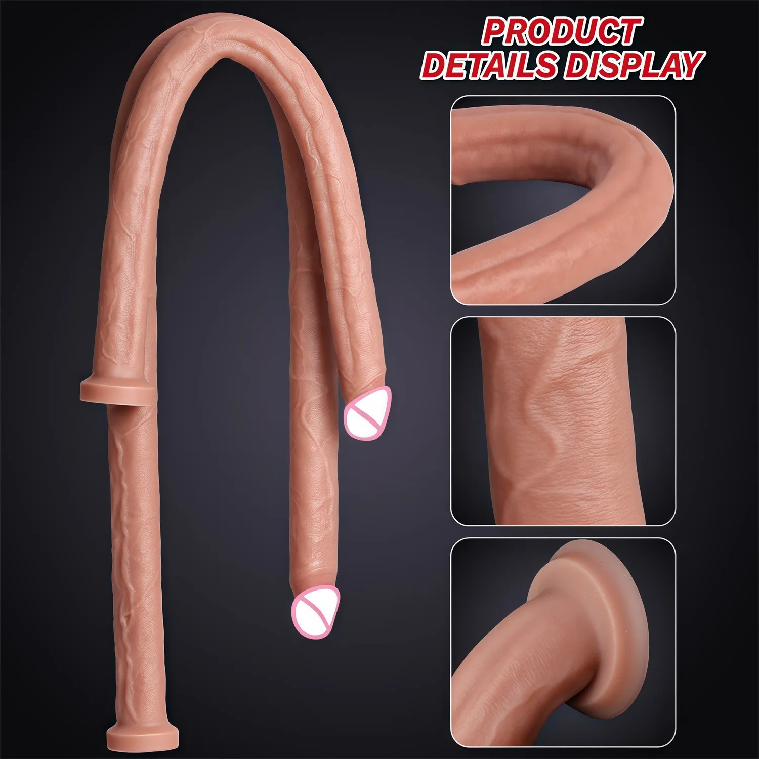16.73 Inch Flesh Extra Long Dildo Women Realistic Sex Toys Soft Silicone Huge Dildo Strong Suction Cup Large Dildo for Women/Men — image 2