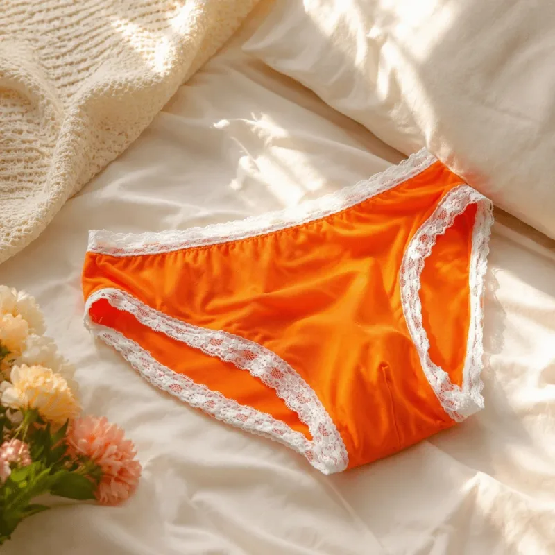 Breathable Ice Silk Men's Underwear Lingerie Low Waist Men's Lace Trim Briefs Panties U-Convex Pouch Brief Youth — image 1