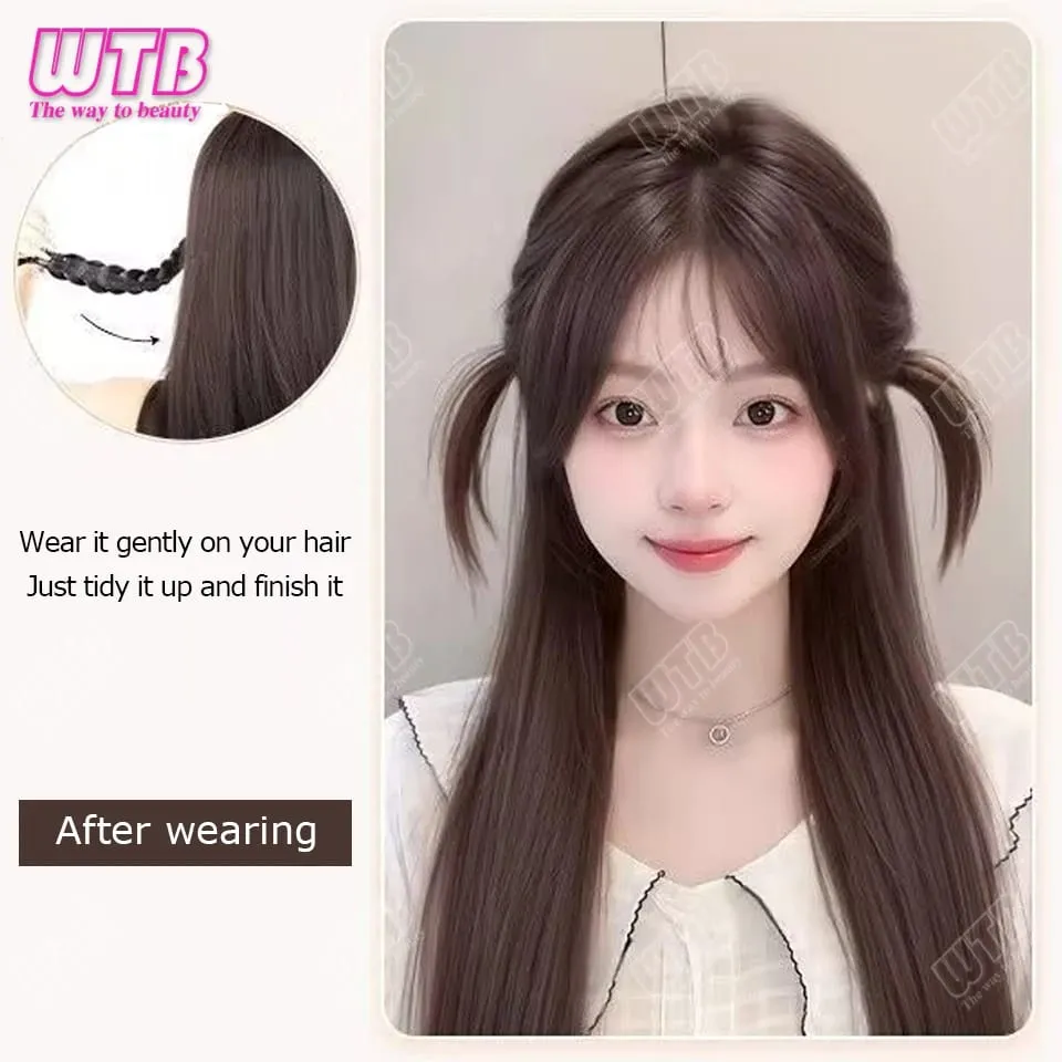 Synthetic Hair Accessories Wig Hair Accessories Cute Headdress Natural Fluffy Braided Modeling Dress up Fake Braids Wig — image 5