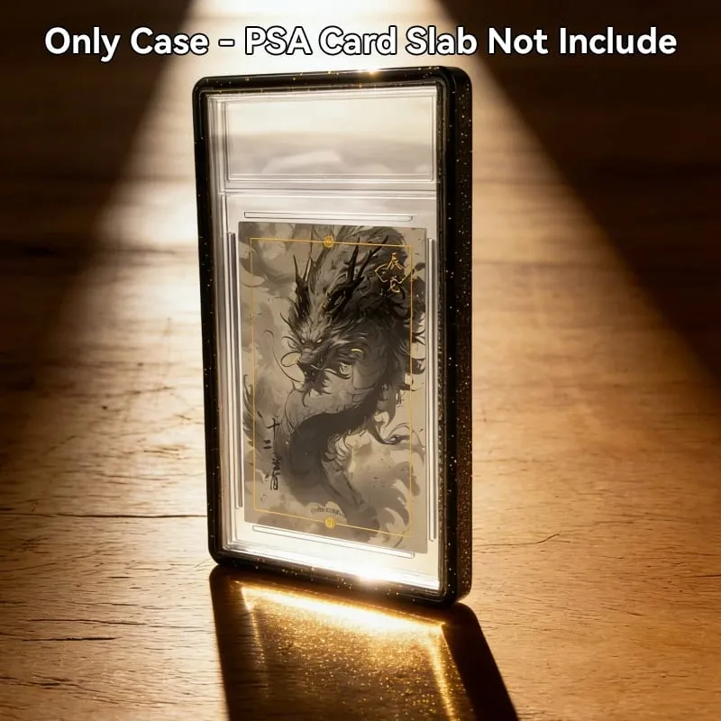 Glitter TPU Slab Bumper Guard Case Holder Protective Skin Display Sleeves with Clear Back for PSA 35PT Graded Trading Card