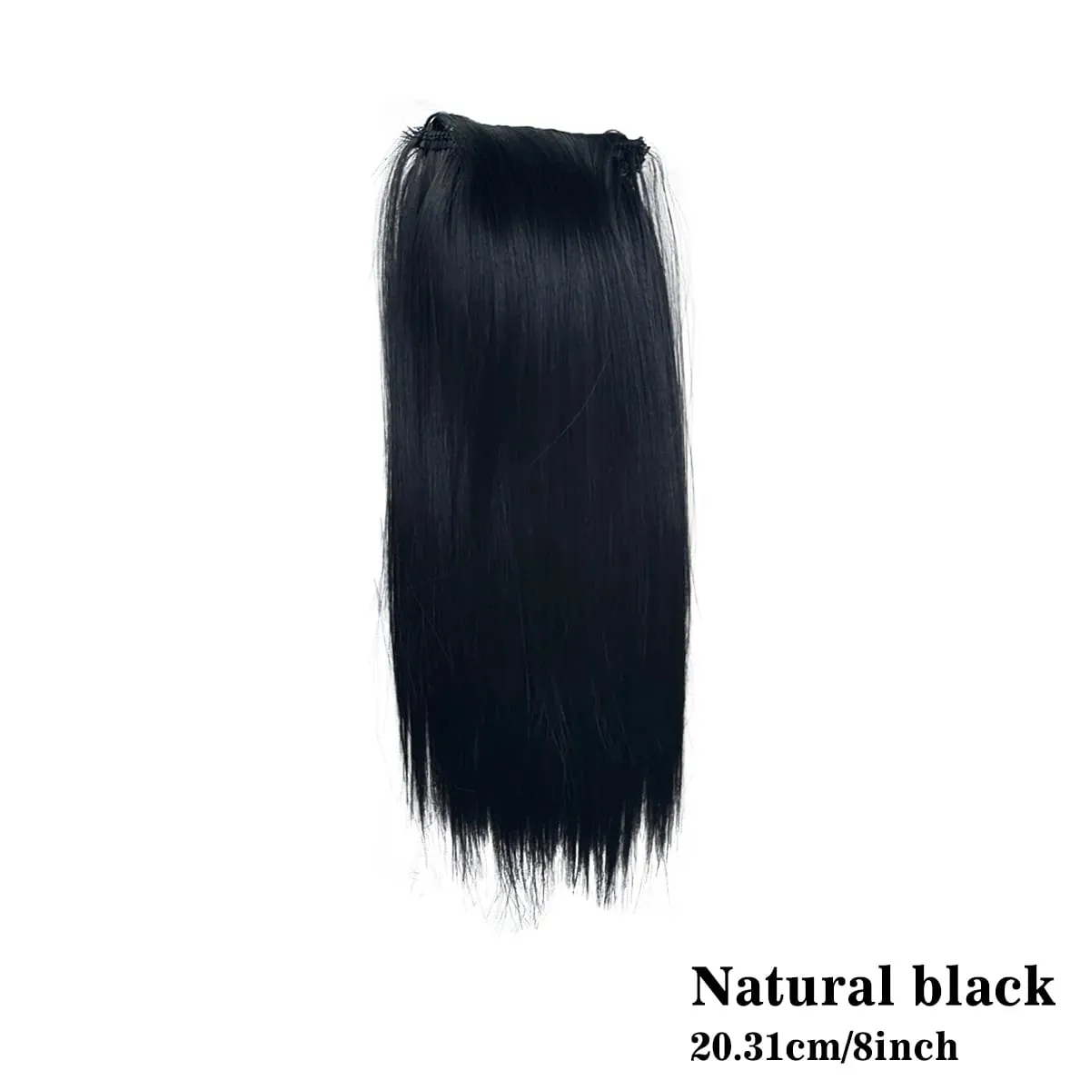 Straight Clip In Hair Extensions Synthetic 8"12" Hair Topper For Women Invisible Clip On Hair Patch Thick Booster Hairpieces — image 12