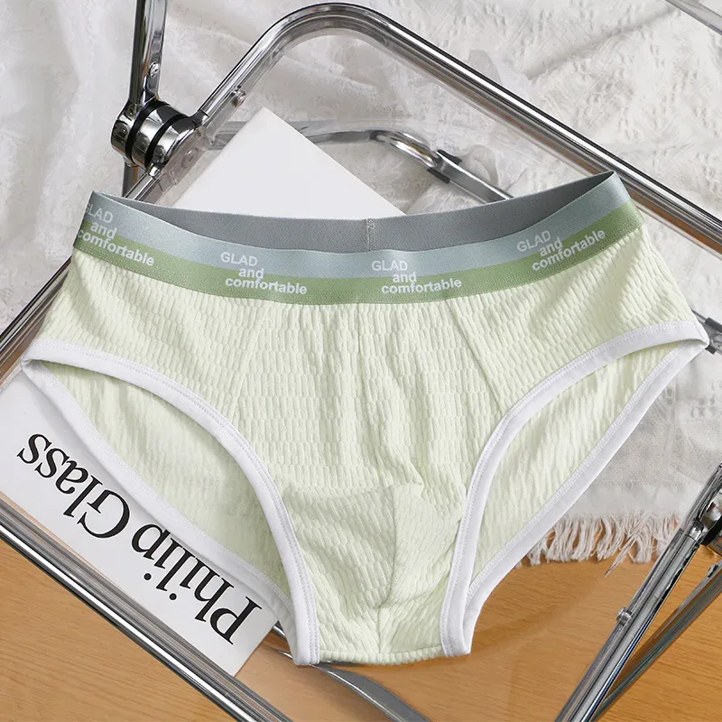 Summer New Men's Solid Color Cotton Briefs, Minimalist Breathable Thin Underwear, Trendy Trunks Male Bikini Underpants — image 17