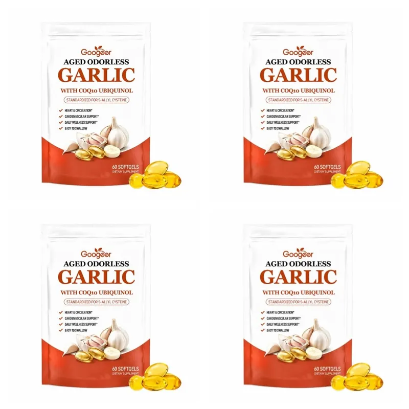 Aged Odorless Garlic Softgels with CoQ10 Ubiquinol & K2 Blood Pressure Heart & Circulation Support Cholesterol 60 Softgels — image 11