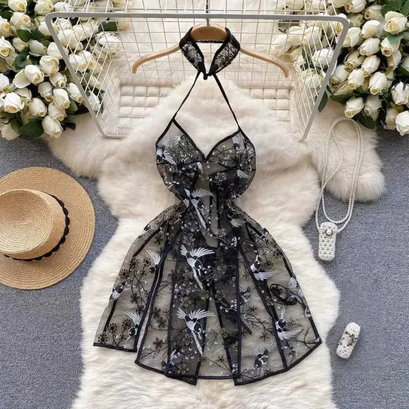 Woman Plus Size Sexy V-Neck Strap Dress Lace Trim Slim Short Dress Women Fashion Comfortable Dress Party Hotsweet — image 33