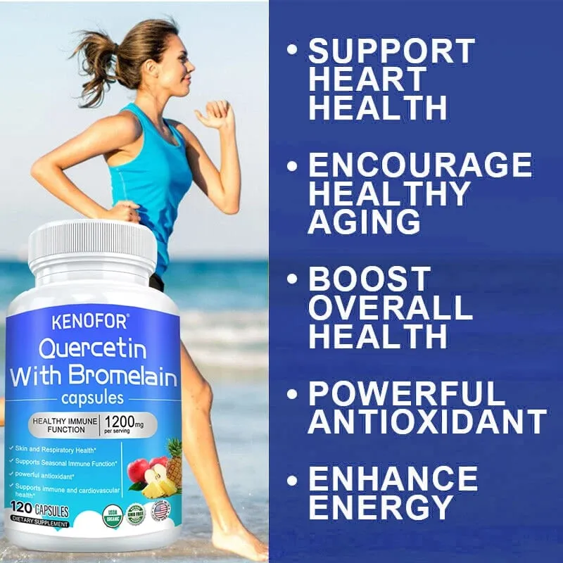 Quercetin + Bromelain-Komplex-Kapseln 1200 mg – Unterstützung des Immunsystems, der Gelenke und der Verdauung mit Vitamin C und D3, 30/60/120 Stück — image 2