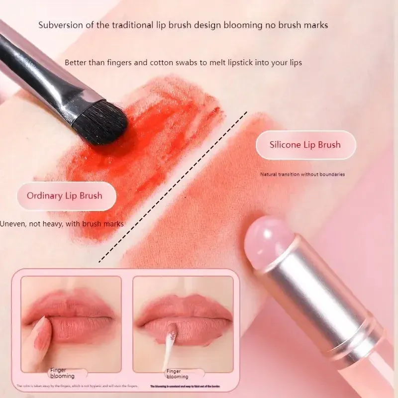 Silikon-Lippenpinsel, kleiner runder Kopf, Wischpinsel, staubdicht, abgedeckter Lippenpinsel, multifunktionaler Lippenstift, Concealer, Make-up-Werkzeuge — image 2