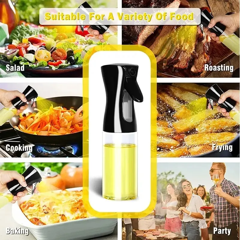200/300/500mlOil Spray Plastic Household Kitchen Oil Spray Bottle Or Oil Brush Nebulizing Mist Filling Cooking Dual Use BBQ — image 5