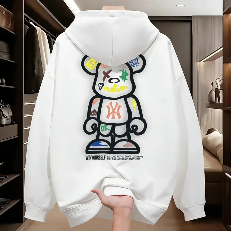 2026 novo design camisa esportiva masculina com capuz-primavera-outono casual moda solta ajuste legal casal topo — image 2